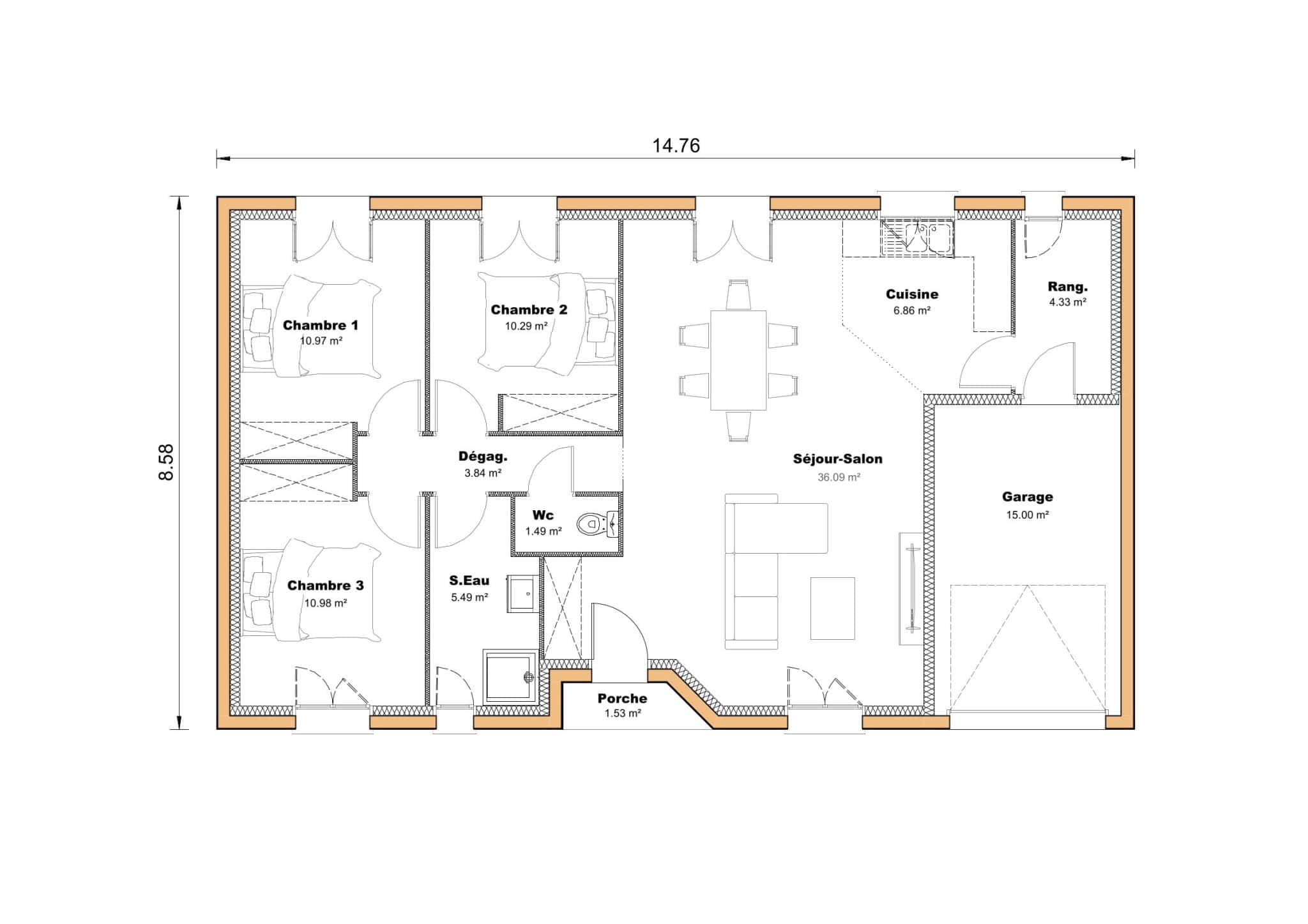 Vente maison à Le pian sur garonne (33490) de 90 m2 habitable sur terrain de 779 m2