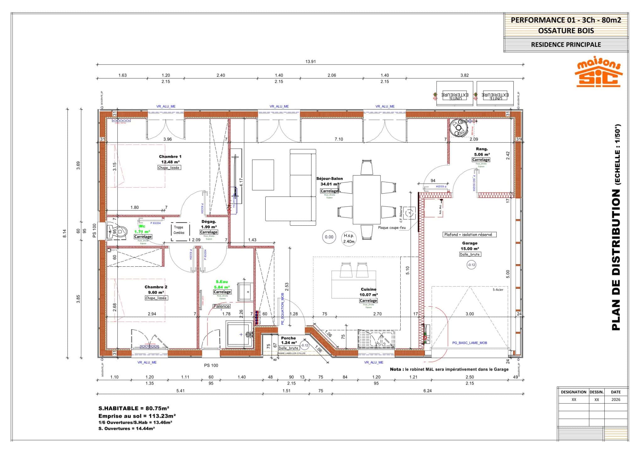 Vente maison à Mezos (40170) de 80 m2 habitable sur terrain de 567 m2