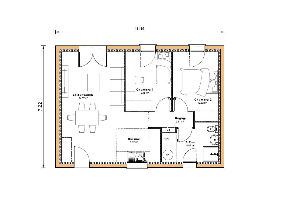 Vente maison à Monsempron libos (47500) de 58 m2 habitable sur terrain de 1120 m2
