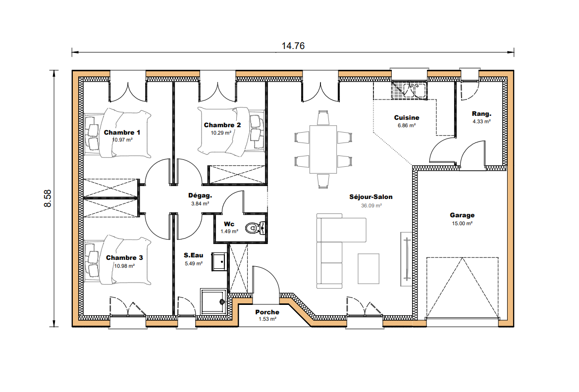 Vente maison à Pessac (33600) de 90 m2 habitable sur terrain de 1141 m2