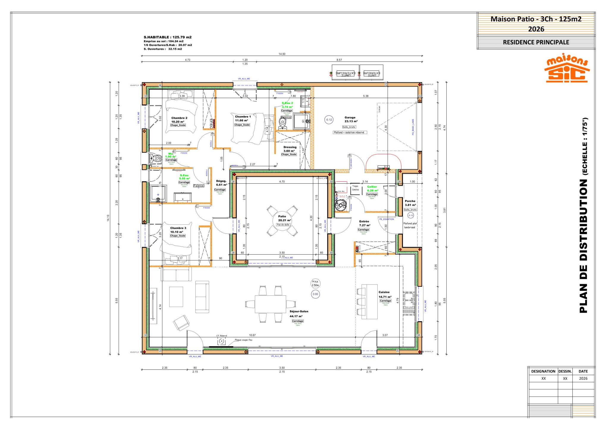 Vente maison à Sanguinet (40460) de 125 m2 habitable sur terrain de 485 m2