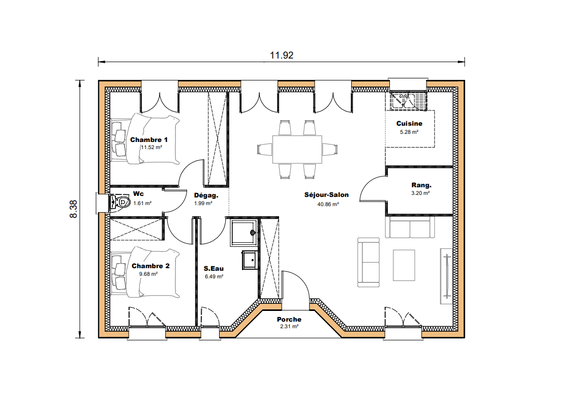 Vente maison à Villemur sur tarn (31340) de 80 m2 habitable sur terrain de 910 m2