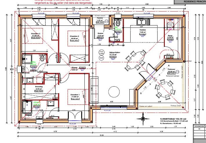 Vente maison à Villeneuve sur lot (47300) de 102 m2 habitable sur terrain de 587 m2