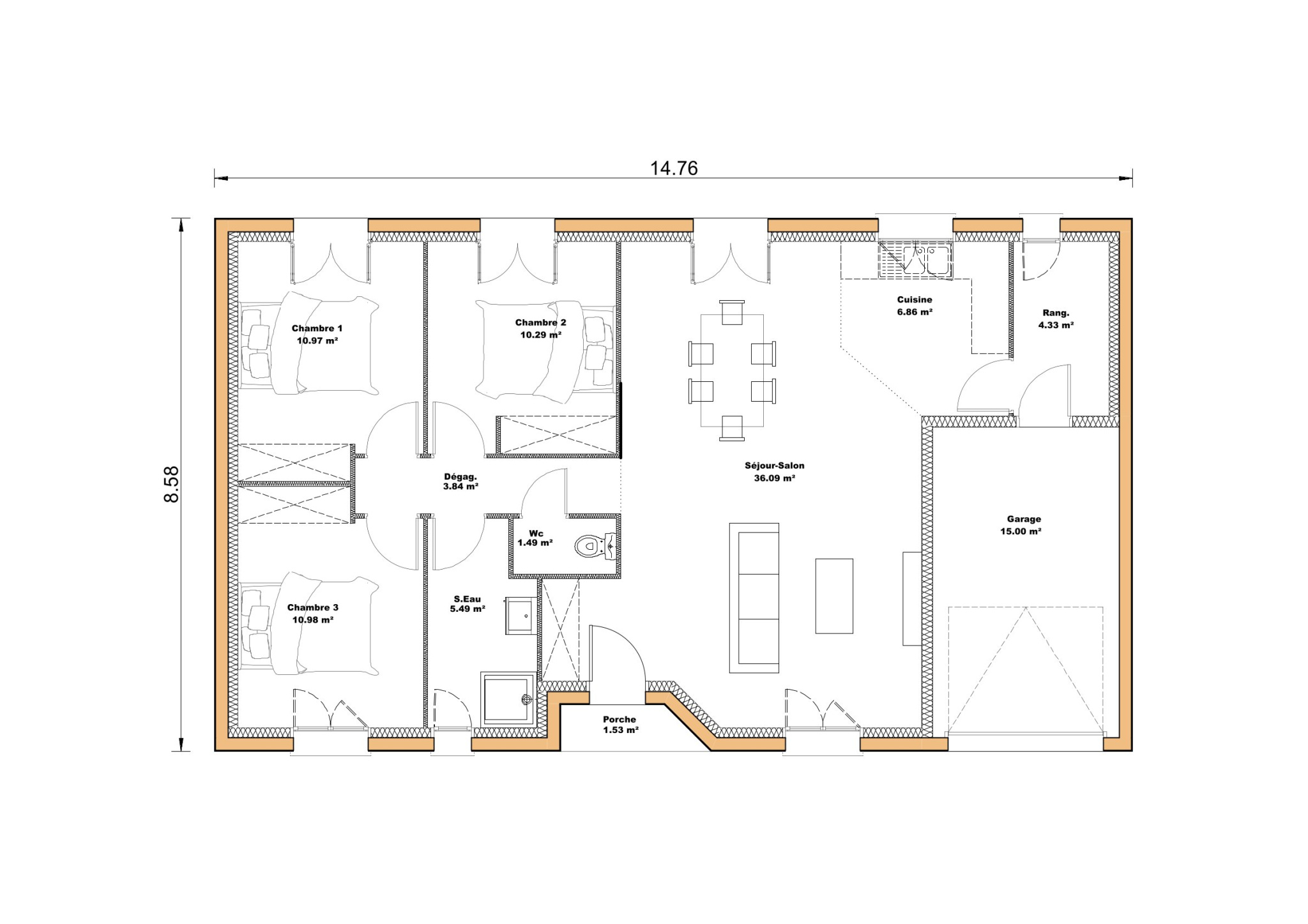 Vente maison à Castelnau d estretefonds (31620) de 90 m2 habitable sur terrain de 810 m2