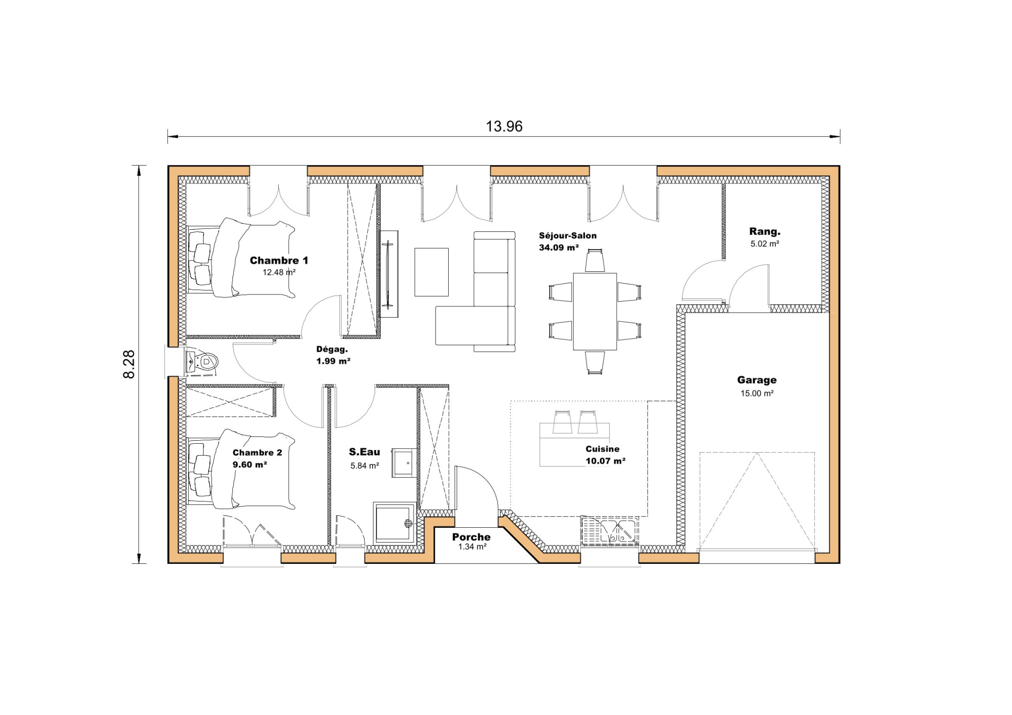Vente maison à Plaisance du touch (31830) de 80 m2 habitable sur terrain de 1070 m2