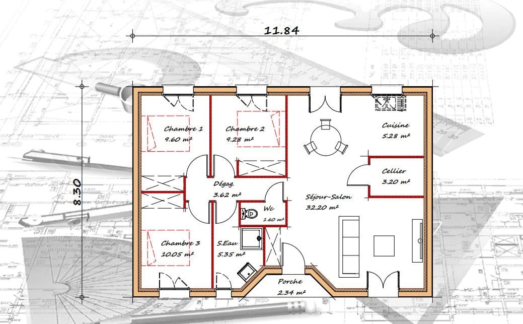 Vente maison à Trentels (47140) de 80 m2 habitable sur terrain de 1500 m2